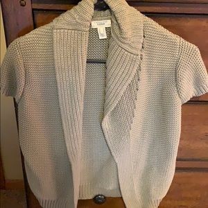 Lands End Canvas short sleeve open front sweater